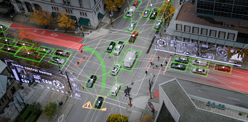 Autonomous systems communicating across a city square