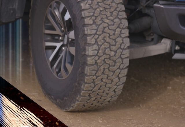 Tire with radar sent into ground